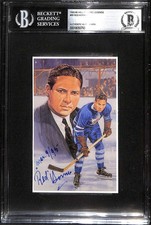 1992-96 Legends Of Hockey 68 Red Horner HOF BGS Auto Autograph BAS B101798