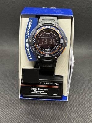 Casio Twin Sensor Digital Compass Thermometer Watch 200M WR Black   New in Box