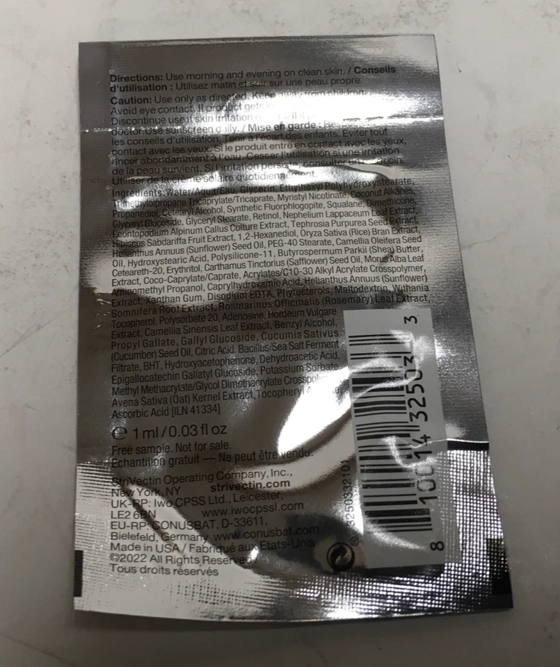 Lote de 25X 0.03 oz cada una Strivectin Advanced Retinol Crema de Ojos Multi-Correcta Foto 3 de 4