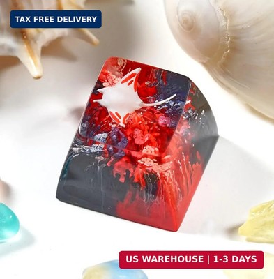 Manta Ray Artisan Keycap Blood Red Ocean Coral R1 SA Profile Custom Sea Creature
