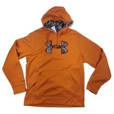 Under Armour Size Large Mens Blaze Orange Camouflage UA Storm 1 Hoodie