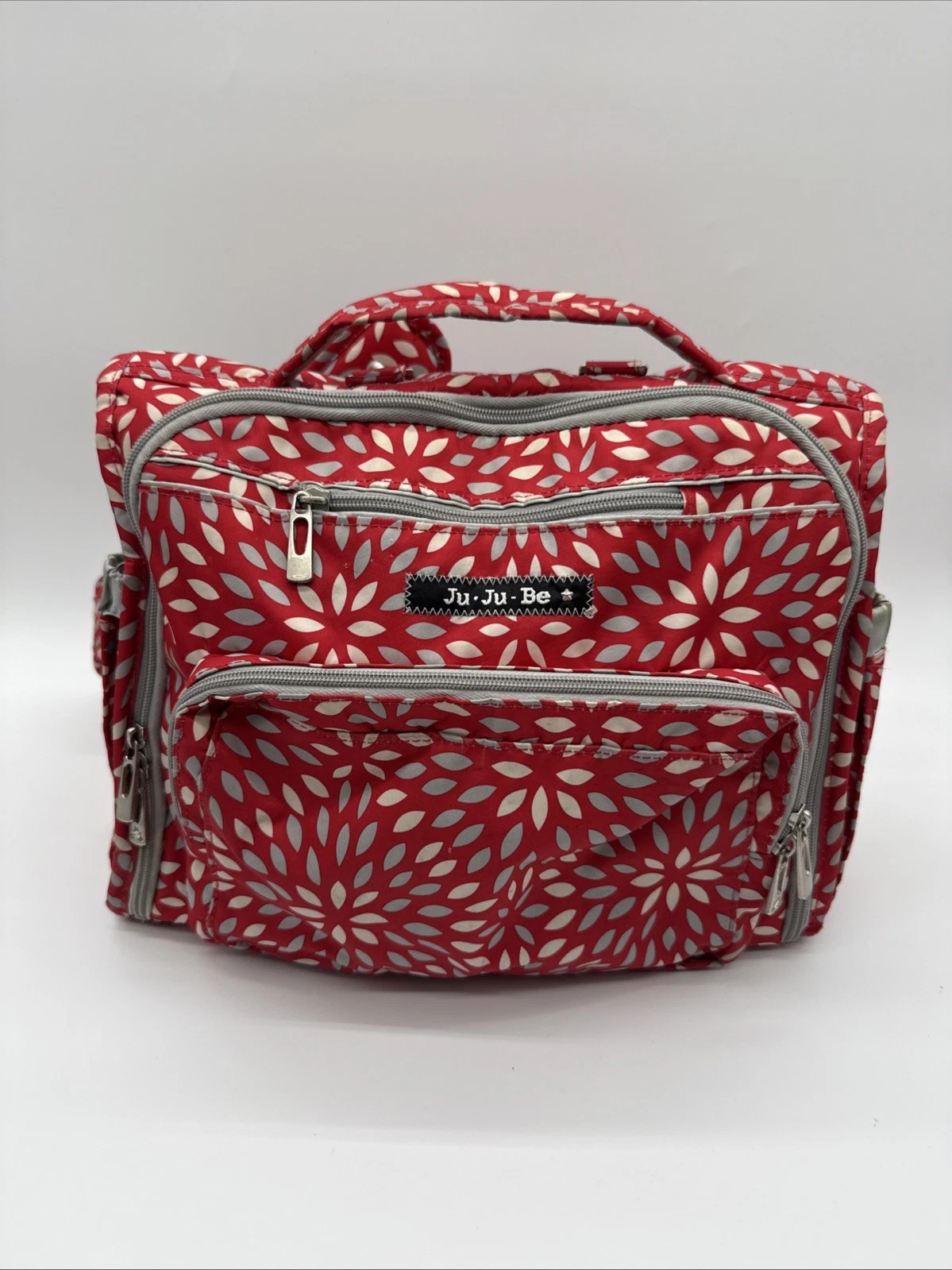JuJuBe BFF Convertible Baby Diaper Bag Backpack - Red/White/Gray
