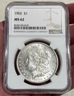 1902 P Morgan Silver Dollar MS62 NGC