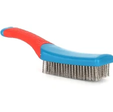1pc Wire Brush with Stainless Bristles & Plastic Grip for Rust & Paint Cleaning