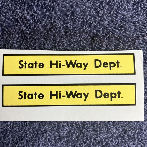 VINTAGE TONKA STATE HI WAY DEPARTMENT CUSTOM DECAL STICKER SET OF 2 1950’s 60’s