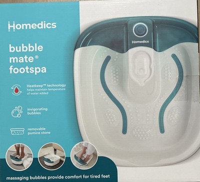 Homedics Bubble Mate Foot Spa FB 55A New Heatkeep Technology Radiate Wellnes