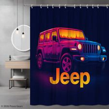 Stylish Jeep Graphic Shower Curtain for Car Lovers