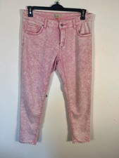 Vintage Lottie womens pink tie dye ankle jeans size 12 Stretch VGC Y2k Summer