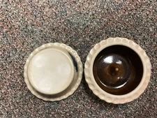 Custom Hand Made Shadowlawn Salt Glazed Pottery Pot/Pie Set 2 Pc