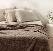 🌻 Casaluna Brown  Full/Queen Boucle Blanket Warm 🆕AS SHOWN