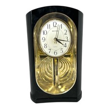 Rhythm Quartz ARP745 Clock Swinging Pendulum Battery Operated Plastic Mantel