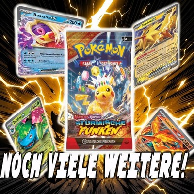 100 Pokémon Karten mit EX (zufällig) + Booster Pack (sealed)   deutsches Starter