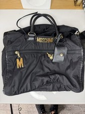 Moschino Black Shoulder Bag Gold Hardware M Charm Padlock Key Adjustable Strap