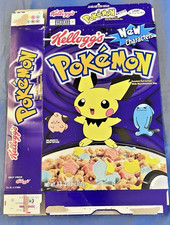 RARE 2001 Vintage Kellogg&rsquo;s Pokemon EMPTY  Cereal Box Featuring New Characters