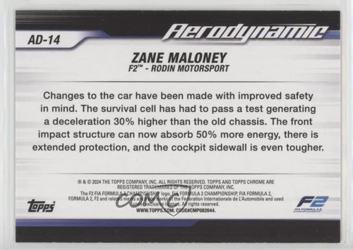 2024 Topps Paddock Pass Formula 1 Aerodynamic Zane Maloney #AD-14 0y59 - Picture 2 of 3