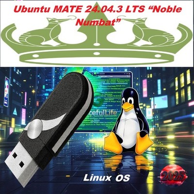 Ubuntu MATE 25.04 Linux 64Bit  Live Install Boot Software 10-09-2025 edition
