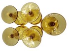  Set of 5 Bartlett Collins Amber Gold Glasses Thumbprint Goblets Vintage GUC — photo 7