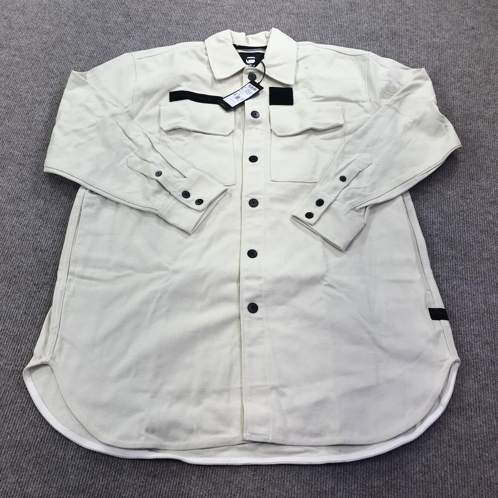 G-Star RAW Overshirt Womens Small Ecru Fly Flannel Shacket D23023-C838-159