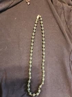Vintage Costume Jewelry Necklace, Olive Green With Sterling Clasp