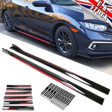 78.7" Red Line New Side Skirt Extension Rocker Panel Splitter Lip Universal UK