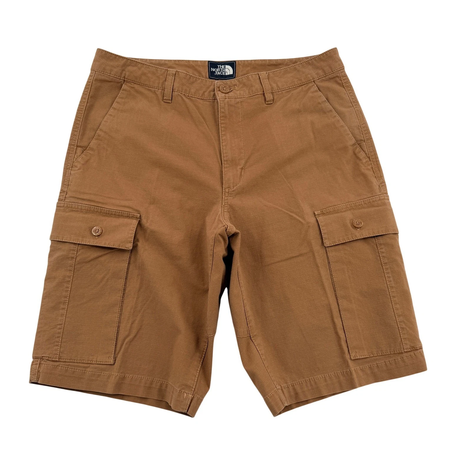 The North Face Mens Brown Organic Cotton Cargo Shorts Size 32 Hiking Utility
