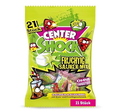 Center Shock Sour Mix 21 extra saure Kaugummis Cola Frucht 84g Packung