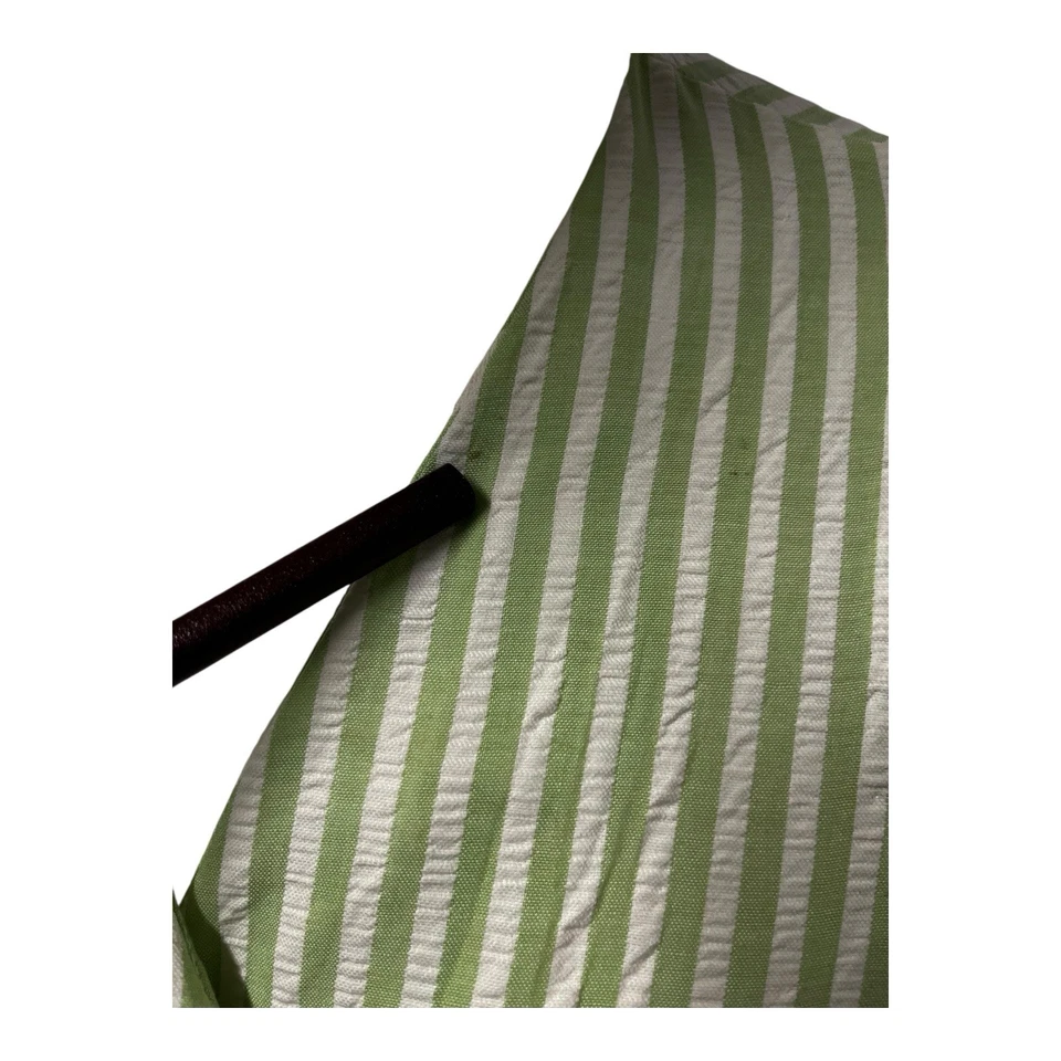 Vestido envolvente vintage años 70 Park East verde Seersucker anfitriona salón casa M Foto 3 de 4