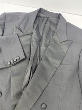 Vtg Hart Schaffner Marx Double Breasted Tuxedo Jacket Black Wool Mens 44R M9