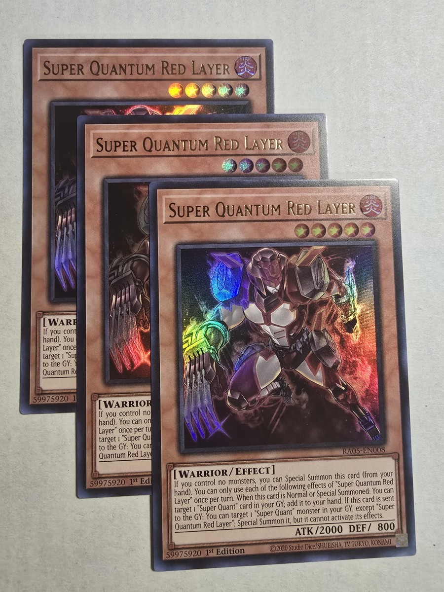 yugioh super quantum cards YU-GI-OH! - Green Layer - WIRA-EN031 - Super Rare - 1st Edition (WIRA-EN031) - Wing Raiders - 1st Edition Special Summon this card in Defense Position Yugioh! 3x Super Quantum Red
