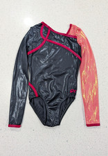 LONG SLEEVE GK Elite Adult Small Gymnastics Dance leotard SALMON Orange Mystique