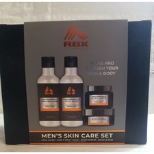 RBX Performance Men's Skin Care Set Face Wash Hair Face Body Scrub Muscle Rub