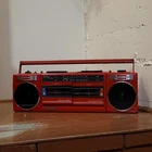 Vintage Red SANYO M-W703 Dual Cassette Boombox, Radio Works / Tape Does NOT Work