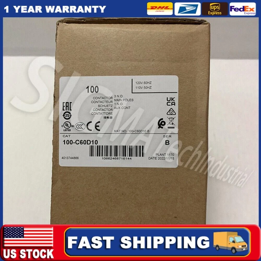 New AB 100-C60D10 Ser B Contactor 100C60D10 110/120V 60Hz US Free Tax