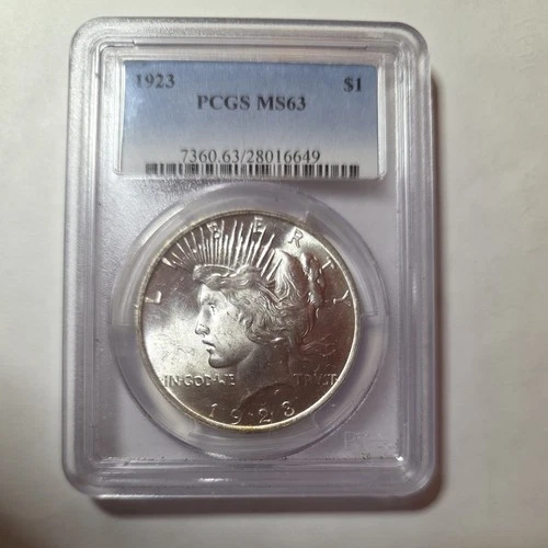1923 Peace Silver Dollar $1 PCGS MS63 | 90% Silver |