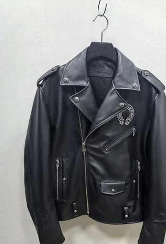 Men's S Size Vintage 90s Archival Chrome Hearts Style Cross Denim Jacket - product listing photo