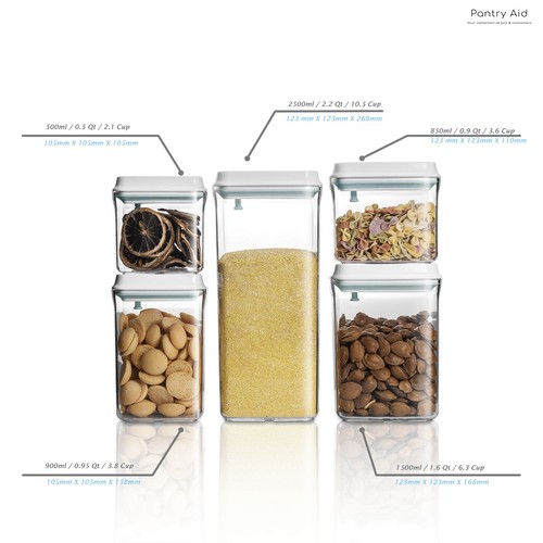 PANTRYAID Pantry Organization & Storage | Airtight POP TOP Containers for Food - Picture 2 of 6
