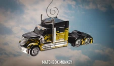 International Lonestar Sleeper Over the Road Semi Custom Christmas Ornament