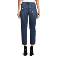 Time and Tru Women's High Rise Slim Boyfriend Crop Jeans Size 14 Blue --E3--