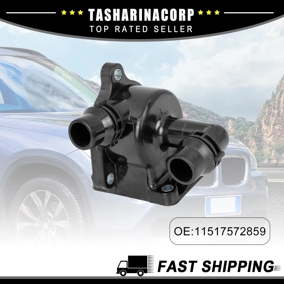 Engine Coolant Thermostat Housing Assembly Replace 11517572859 Fit 