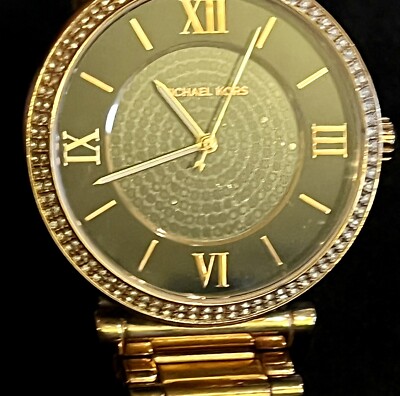 NWT Michael Kors Rose Gold Caitlin MK3356 Watch Michael Kors Catlin Black Diamonds Dial Rose Gold Steel  main image 4