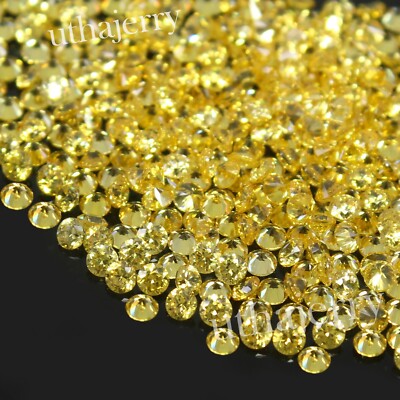 10 Pc Lot 1.50 mm Round Brilliant Cut VVS1 Wholesale Canary Yellow Color Diamond