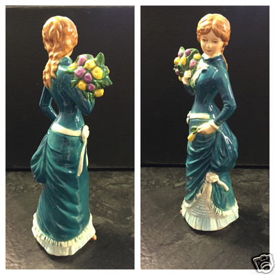 Göbelfigur 16 278 Dame mit Tulpen Modefigur Garden fancier Göbel Porzellanfigur 