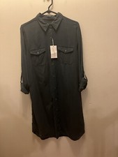 Universal Thread Small Button Up Shirt Dress Hematite Midi