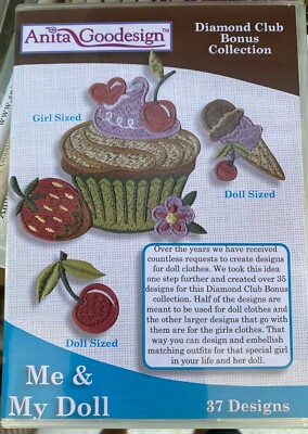 Anita Goodesign Embroidery Pattern ME & MY DOLL CD~Design*Cupcake*Ice Cream*