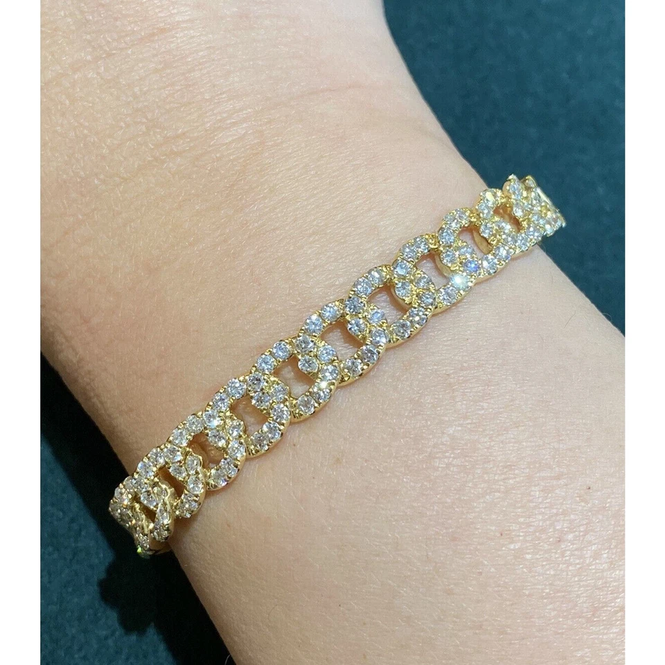 Brazalete de eslabones de diamantes Odelia 2,79 cttw en oro amarillo de 18 k -- HM2209AI