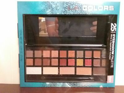 LA Colors 25 Color Eye Shadow Palette Mirror & Applicator Bare & Vivid Multi New