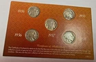 1934-D, 35-D, 36, 37 & 38-D Buffalo Nickels - 5 Coins - 5 years full dates.