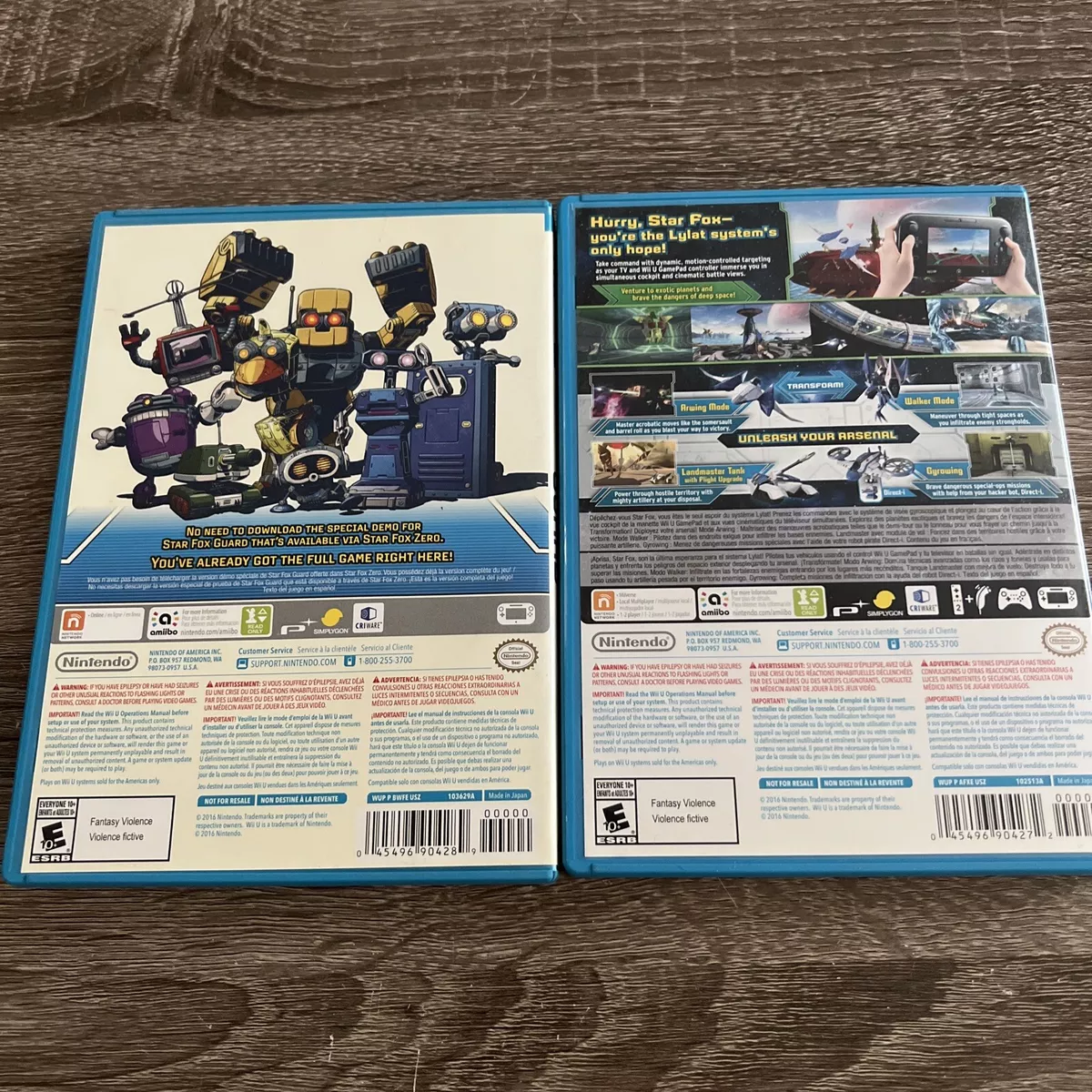 Star Fox Zero + Star Fox Guard (Wii U, 2016) cib excellent