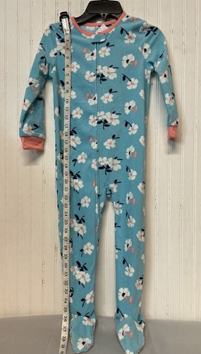 Carters Toddler Girls One Piece Sleepwear And Play Pajamas Size 5t Blue/floral