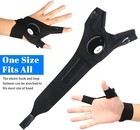 LED Half Finger Glove for Men/Women Outdoor Waterproof Night Cycling